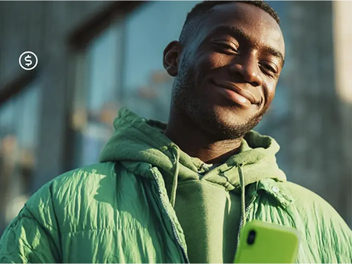 Pessoa acessando o app para participar do sorteio